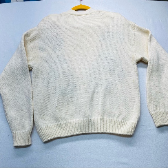 Vintage Button Up Large Cardigan Sweater Embroidered Floral Cottagecore Grandma - Picture 2 of 14